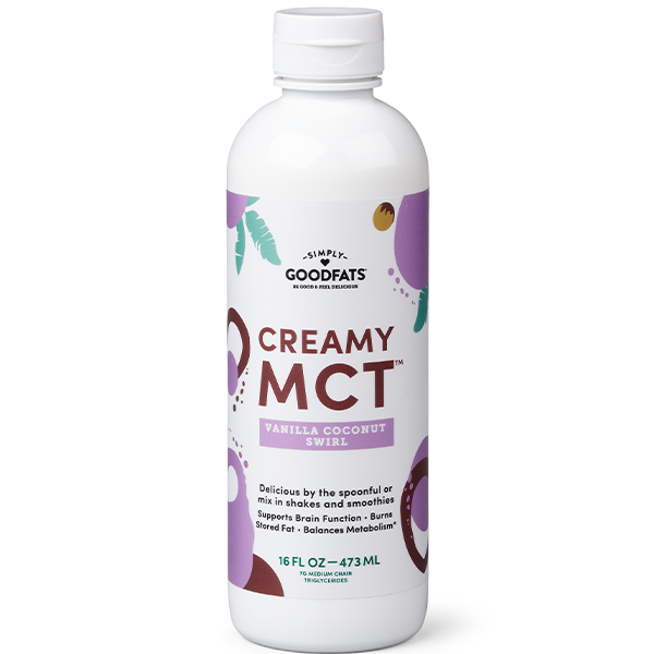 Emulsified Creamy MCT Oil, Vanilla Coconut Swirl Flavor
